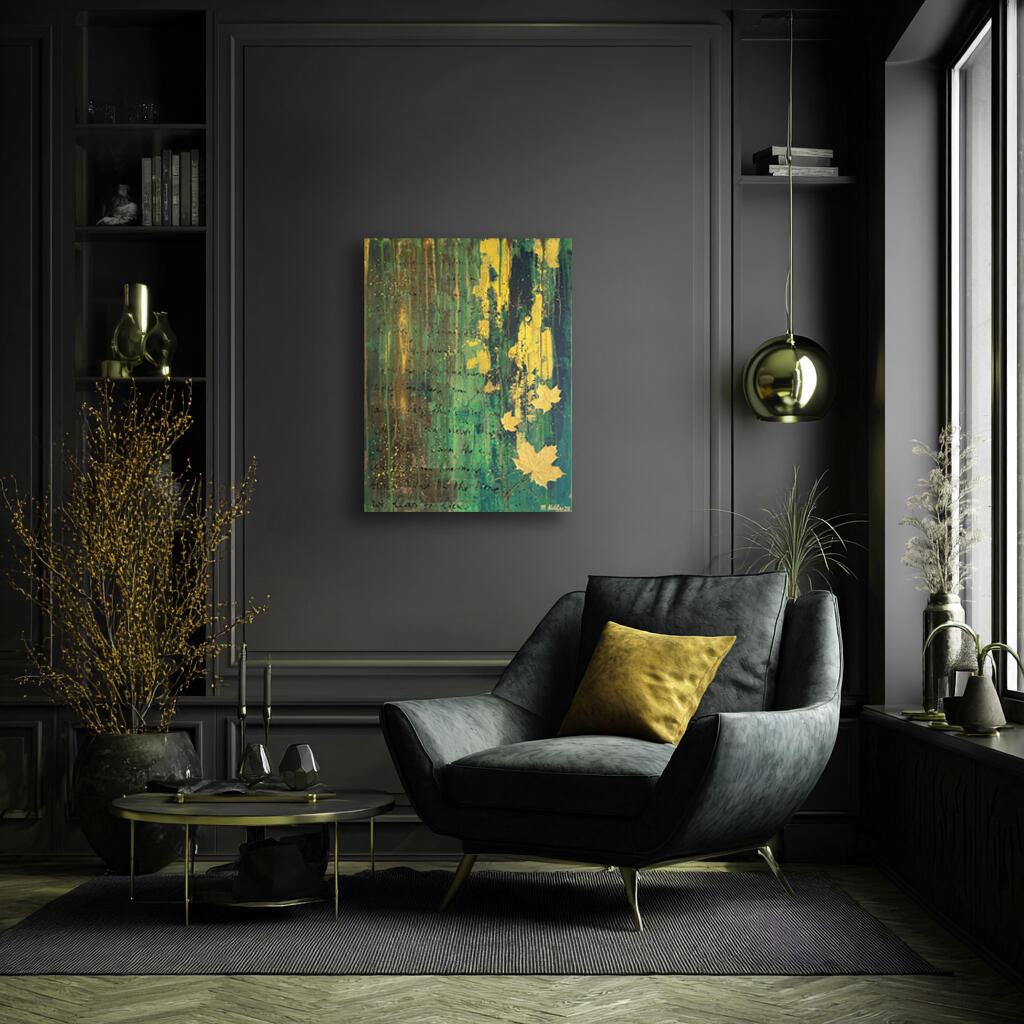 "With Autumn I'll Surrender" - 80 x 60 cm (Acryl / Mixed-Media auf Leinwand)